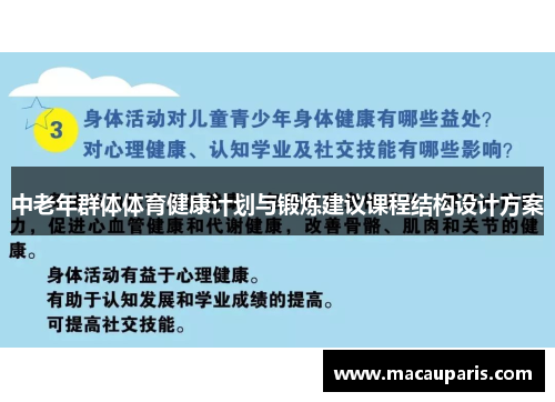 中老年群体体育健康计划与锻炼建议课程结构设计方案